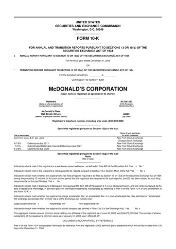 Thumbnail McDonald 10-K Annual Report 