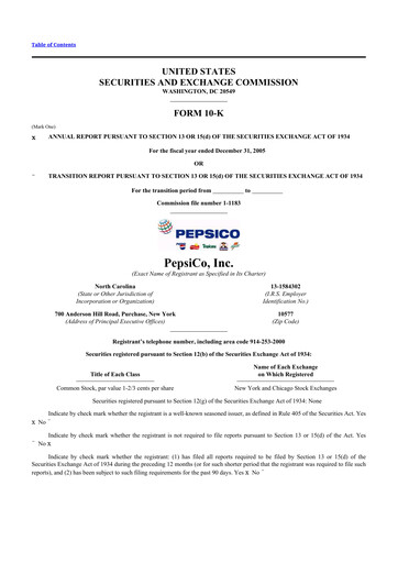 Thumbnail Pepsico 10-K Annual Report 