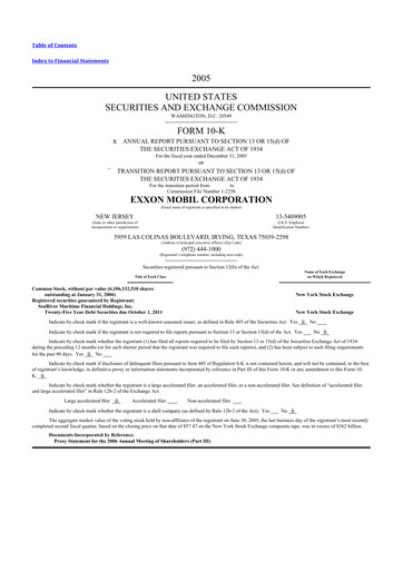 Thumbnail Exxon Mobil 10-K Annual Report 