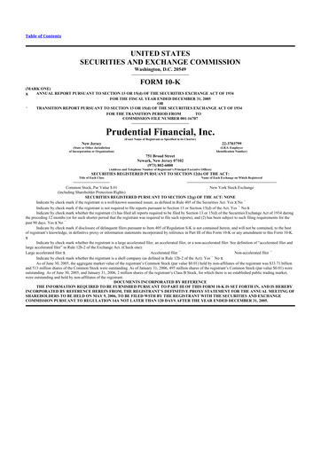 Thumbnail Prudential Financial 10-K Annual Report 