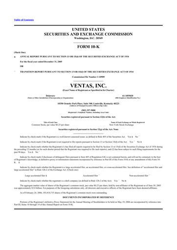 Thumbnail Ventas 10-K Annual Report 