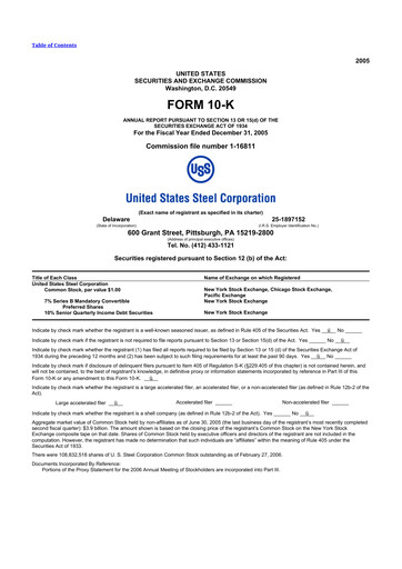 Thumbnail U.S. Steel
 10-K Annual Report 