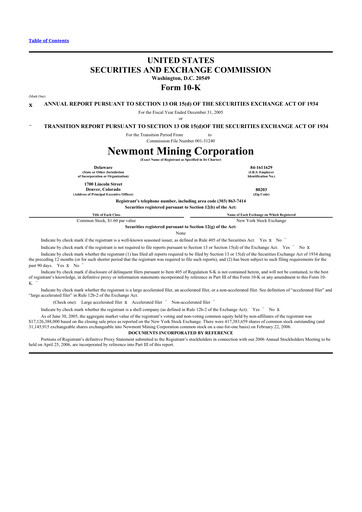 Thumbnail Newmont 10-K Annual Report 