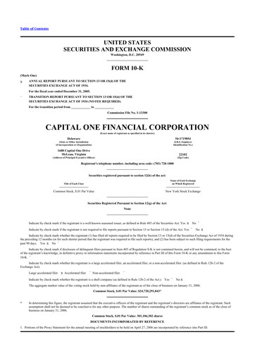Thumbnail Capital One 10-K Annual Report 