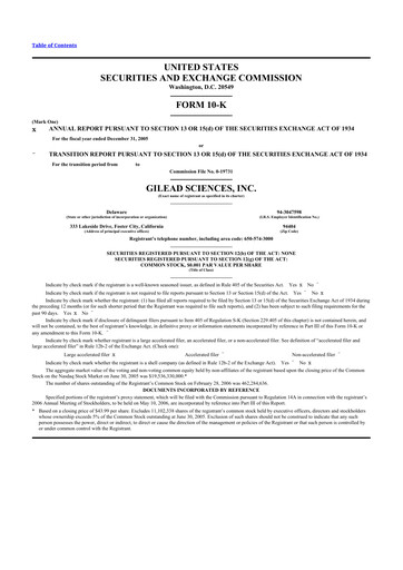 Thumbnail Gilead Sciences 10-K Annual Report 