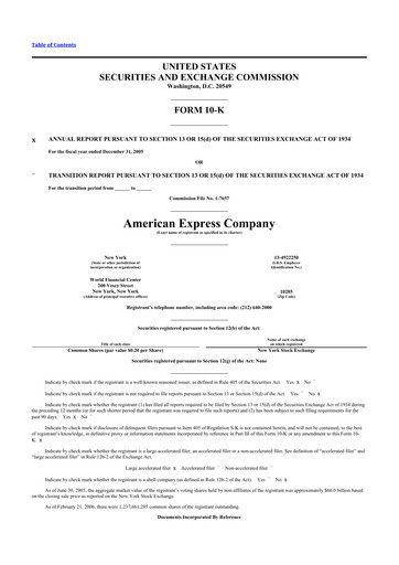 Thumbnail American Express 10-K Annual Report 