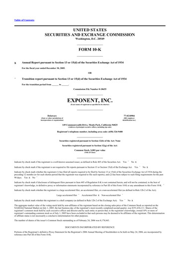 Thumbnail Exponent
 10-K Annual Report 