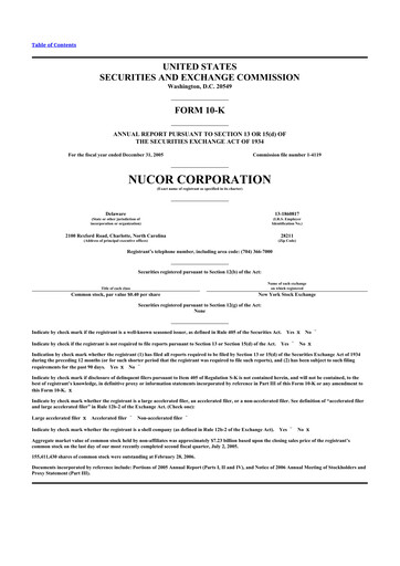 Thumbnail Nucor
 10-K Annual Report 