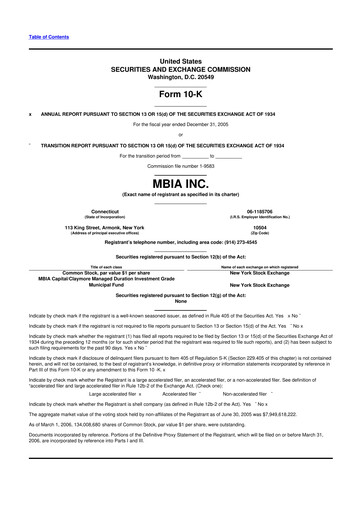 Thumbnail MBIA 10-K Annual Report 