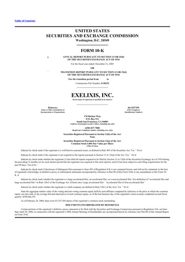 Thumbnail Exelixis 10-K Annual Report 