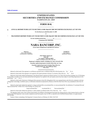 Thumbnail Hope Bancorp 10-K Annual Report 