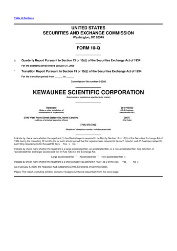 Thumbnail Kewaunee Scientific Corporation 10-Q Quarterly Report FY 