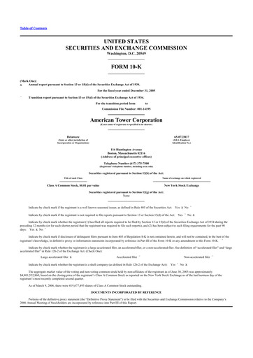 Thumbnail American Tower 10-K Annual Report 