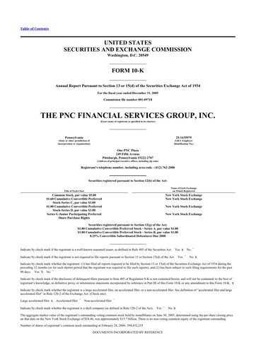 Thumbnail PNC Financial Services 10-K Annual Report 