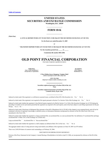 Thumbnail Old Point Financial 10-K Annual Report 