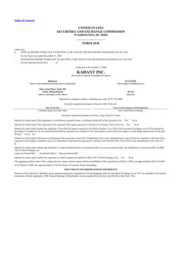 Thumbnail Kadant 10-K Annual Report 