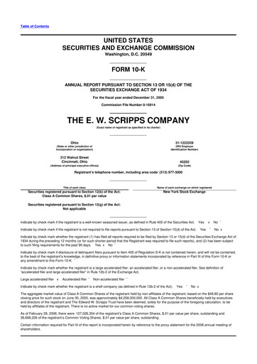 Thumbnail E. W. Scripps Company
 10-K Annual Report 