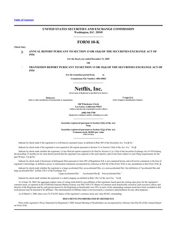Thumbnail Netflix 10-K Annual Report 