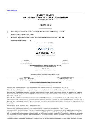 Thumbnail Watsco
 10-K Annual Report 