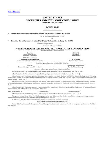 Thumbnail Wabtec 10-K Annual Report 