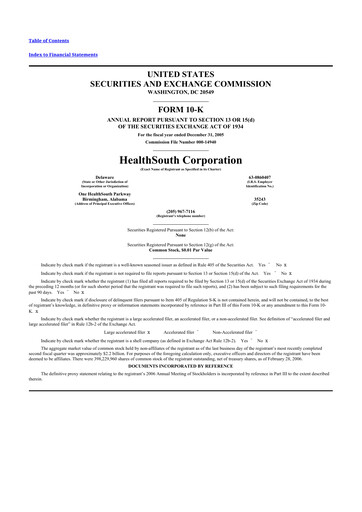 Thumbnail Encompass Health
 10-K Annual Report 