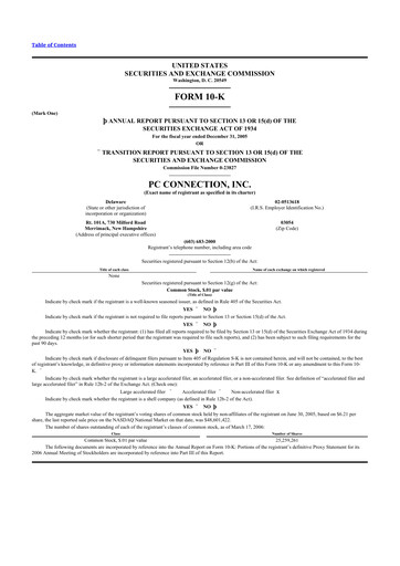 Thumbnail PC Connection
 10-K Annual Report 