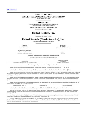 Thumbnail United Rentals
 10-K Annual Report 