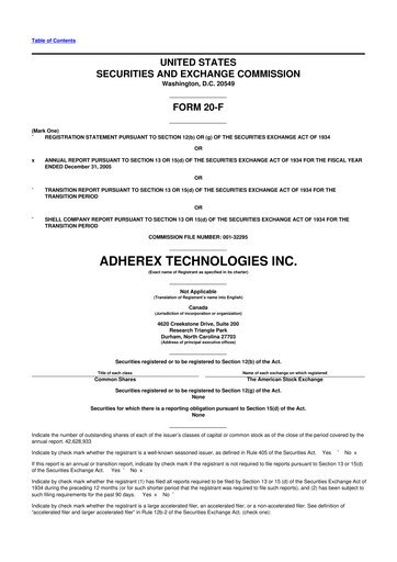 Thumbnail Fennec Pharmaceuticals 20-F Annual Report 