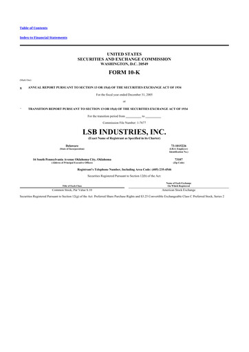 Thumbnail LSB Industries 10-K Annual Report 
