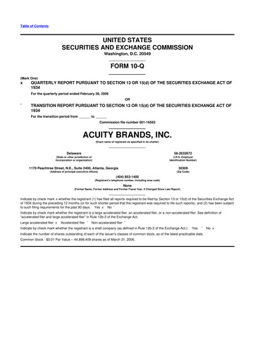 Vorschaubild Acuity Brands
 10-Q Quartalsbericht  