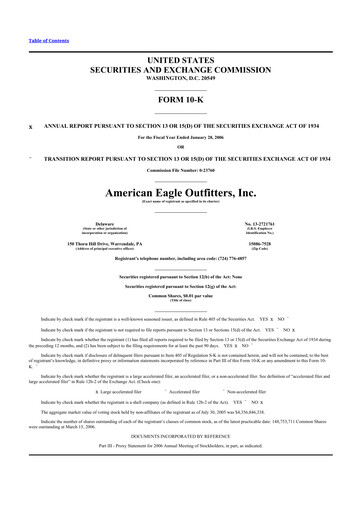 Thumbnail American Eagle Outfitters
 10-K Annual Report 