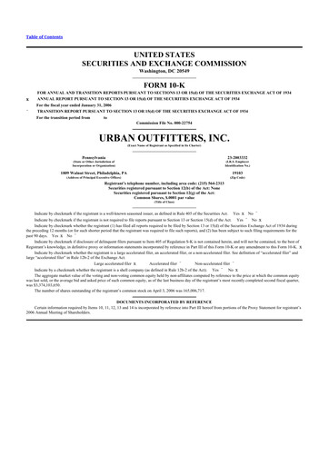 Thumbnail Urban Outfitters
 10-K Annual Report 