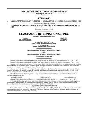 Thumbnail SeaChange International 10-K Annual Report 