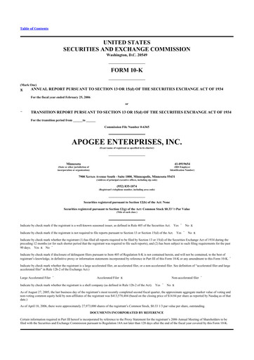 Thumbnail Apogee Enterprises 10-K Annual Report 