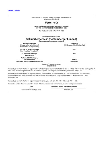 Thumbnail SLB (Schlumberger) 10-Q Quarterly Report FY 