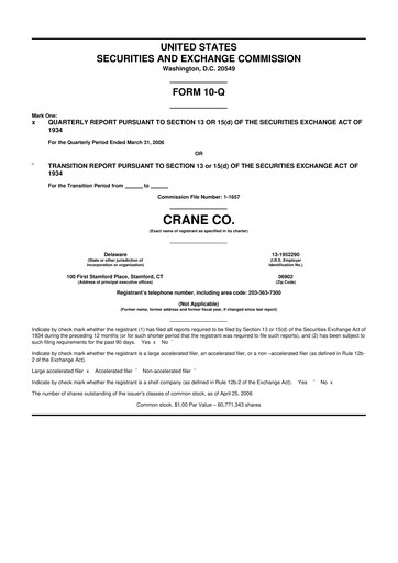 Thumbnail Crane NXT 10-Q Quarterly Report FY 