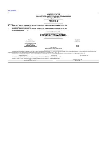 Thumbnail Edison International
 10-Q Quarterly Report FY 