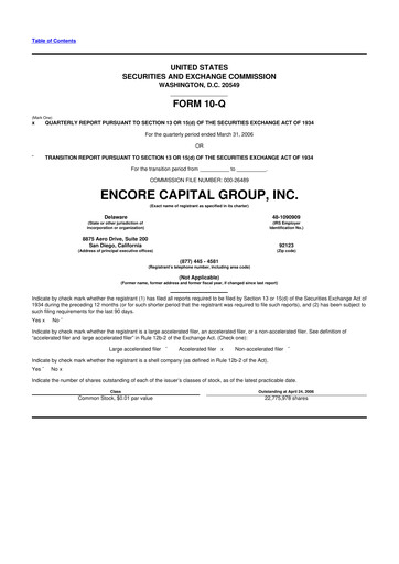 Thumbnail Encore Capital Group 10-Q Quarterly Report FY 