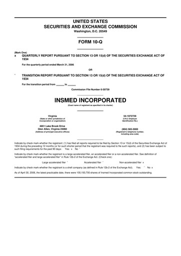 Thumbnail Insmed 10-Q Quarterly Report FY 