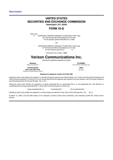 Vorschaubild Verizon 10-Q Quartalsbericht  