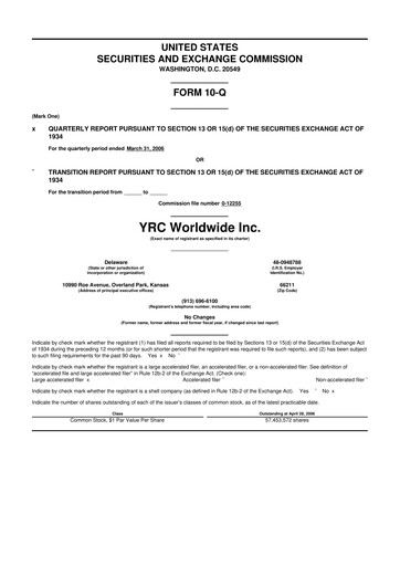 Thumbnail Yellow Corporation 10-Q Quarterly Report FY 