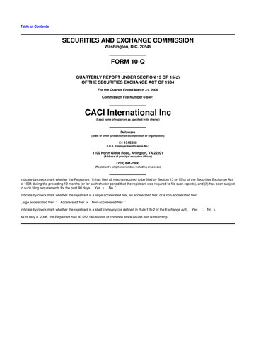 Thumbnail CACI International Inc 10-Q Quarterly Report FY 