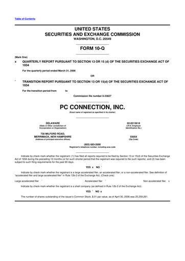 Thumbnail PC Connection
 10-Q Quarterly Report FY 