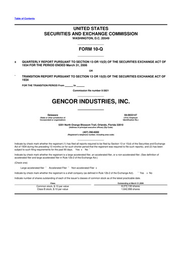 Thumbnail Gencor Industries
 10-Q Quarterly Report FY 