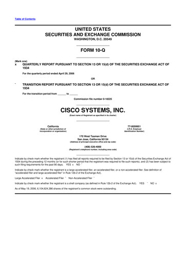 Thumbnail Cisco 10-Q Quarterly Report FY 