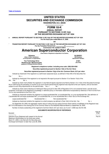 Thumbnail American Superconductor Corporation 10-K Annual Report 