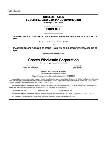 Thumbnail Costco 10-Q Quarterly Report FY 