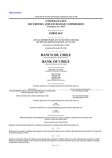 Thumbnail Banco de Chile
 20-F Annual Report 