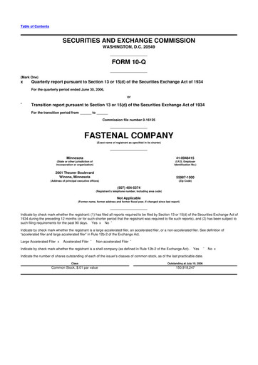 Thumbnail Fastenal 10-Q Quarterly Report FY 