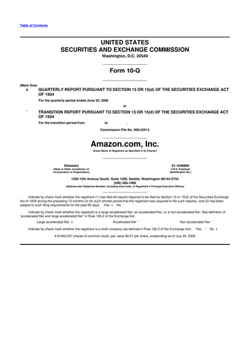 Thumbnail Amazon 10-Q Quarterly Report FY 